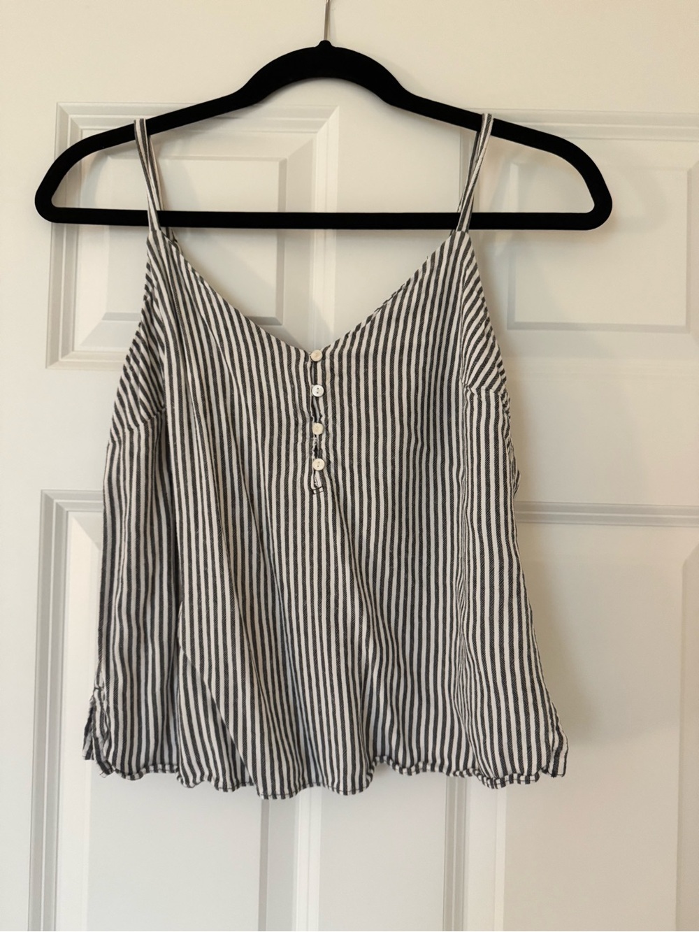 Old Navy Black and White Striped Spaghetti Strap Cami